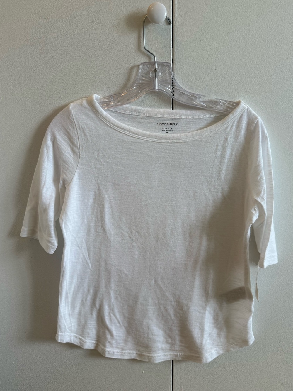 NWT Banana Republic Cozy Slub Jersey, white, XS